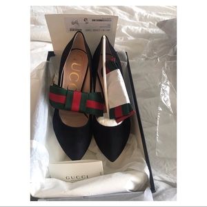 Gucci Black Heel with Bow (New) sz38
